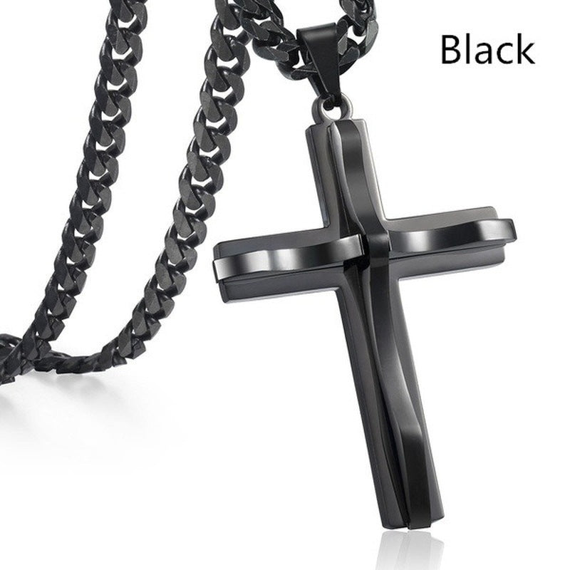 Buy Center Handpicked- Stainless Steel Double-layer Fashion Unique Hipster Titanium Steel Necklace KY1469 Full Gun Black