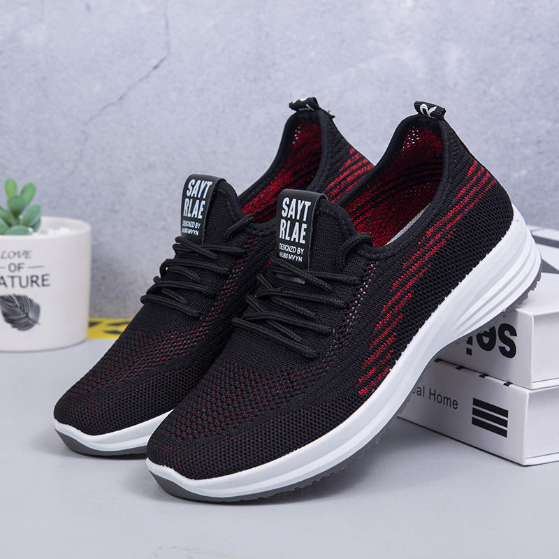 Men's And Women's Flying Woven Walking Shoes Old Beijing Cloth Shoes Leisure Sports Lightweight Breathable Soft Bottom Lazybones' Shoes Buy Center