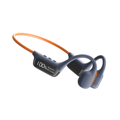 Fresh Arrivals at Buy Center: Display Screen Bluetooth Headset For Bone Conduction 53 Waterproof Sports Headset Orange Blue