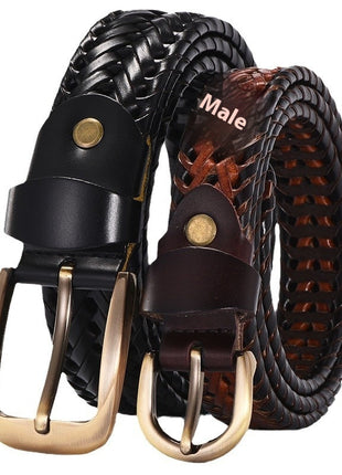 Leather Pin Buckle Handmade Couple's Pant Trendy Casual Belt