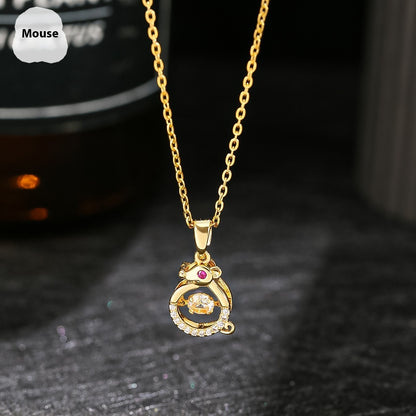 Buy Center Deal-Ins Zodiac Smart Necklace Micro-inlaid Mouse 18K Gold Plating