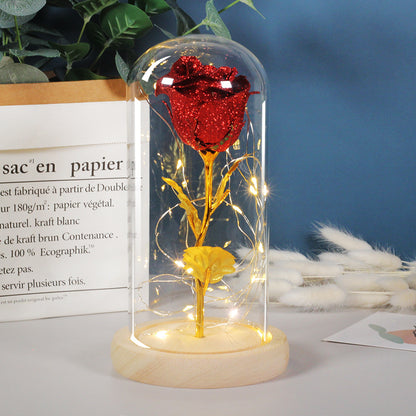 Trending Now at Buy Center: Valentines Day Gift For Girlfriend Eternal Rose Flowers LED Light In Glass Cover Day Wedding Decoration Favors Mother Day Female Gift Gift