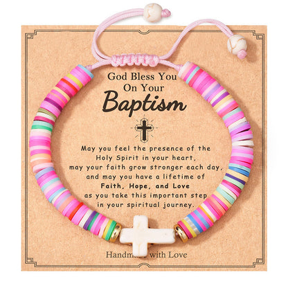 Buy Center Excellence-Bohemian Style Colorful Soft Ceramic Bracelet Baptism