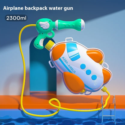 Newly Arrived at Buy Center: Children's Cartoon Backpack Water Gun Water Beach Toys 2300ml Passenger Plane