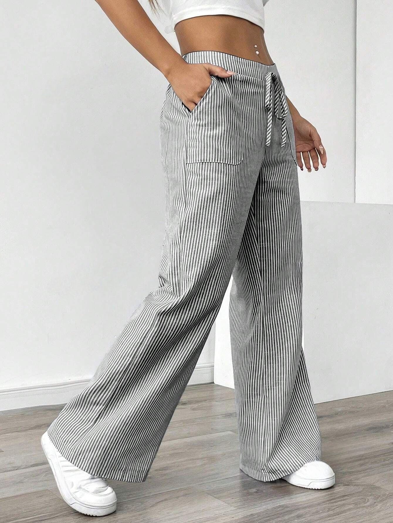 New Striped Trousers Casual Versatile Loose Wide Leg Buy Center