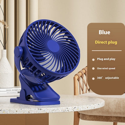 Fresh on the Scene at Buy Center: Multifunctional USB Student Dormitory Charging Portable Office Noiseless Electric Fan Blue 4inch Charge