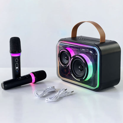 Hot New Items at Buy Center: Bluetooth Speaker Colorful RGB Portable Karaoke Wireless Stereo Black