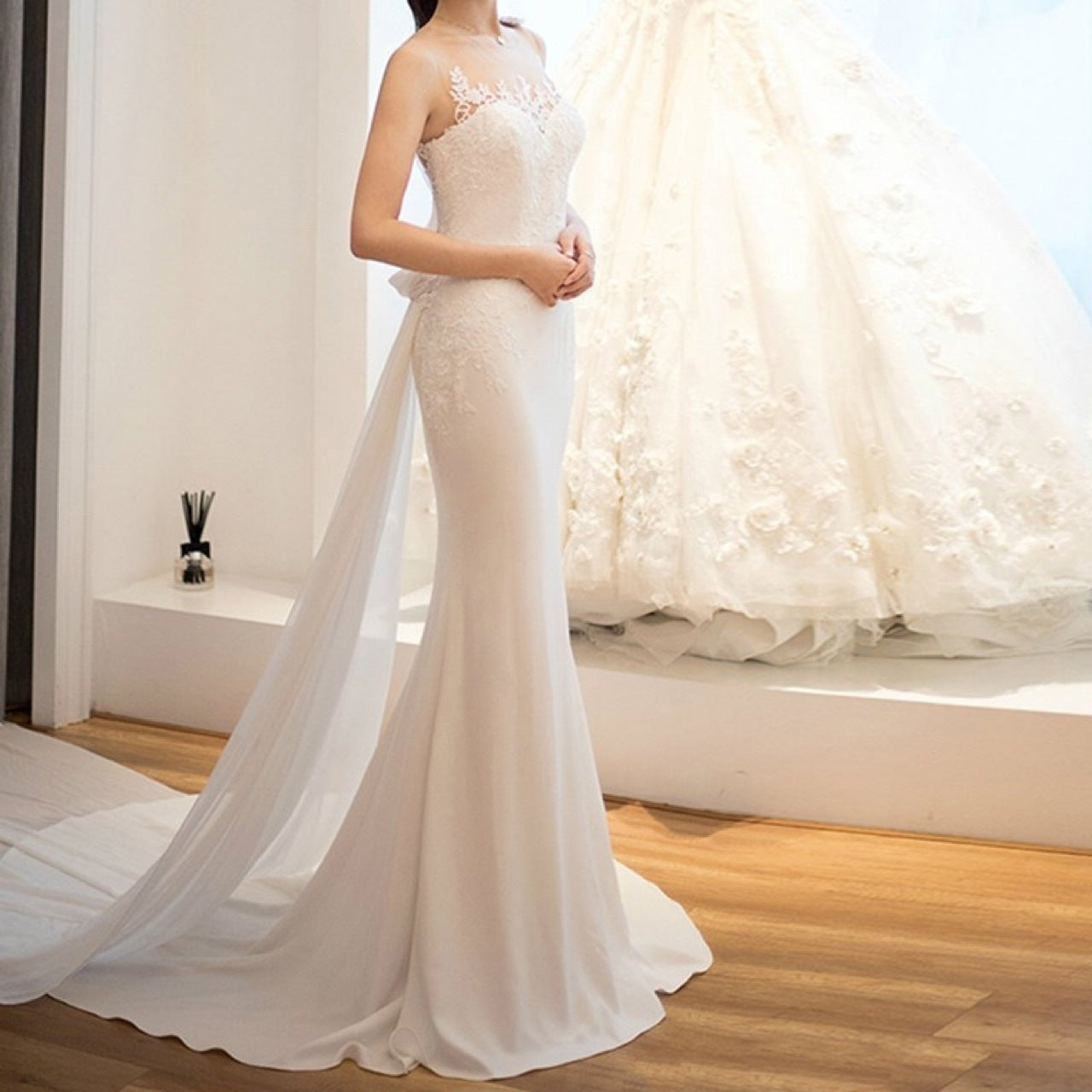 Mid-waist Dream See-through Super Fairy Light Wedding Dress Buy Center