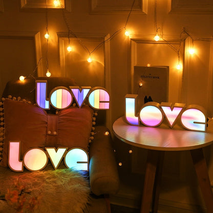 Fresh on the Scene at Buy Center: LED Ornamental Festoon Lamp Modeling Creative Decorative Light Proposal Declaration Holiday Layout English LOVE Letter LED Light