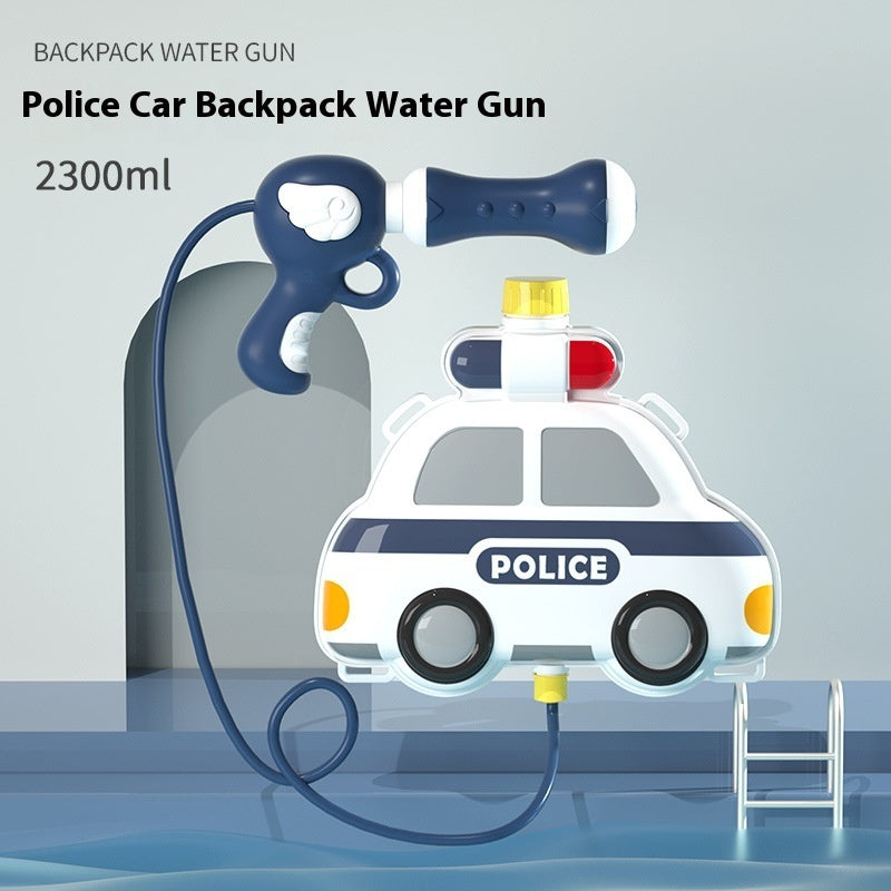 Newly Arrived at Buy Center: Children's Cartoon Backpack Water Gun Water Beach Toys 2300ml Police Car