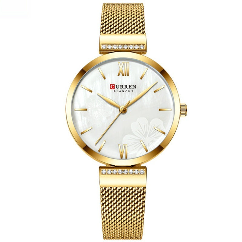 Montre à quartz simple en alliage tendance pour femme