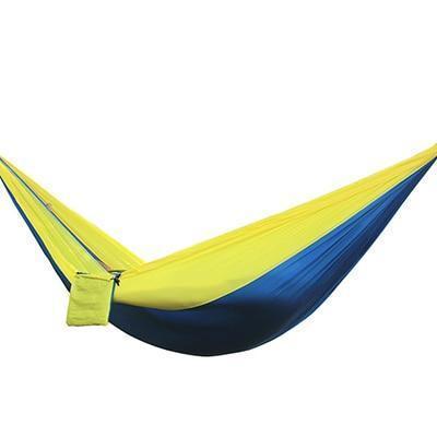 Backpacking Hammock - Portable Nylon Parachute Outdoor Double Hammock Yellow blue