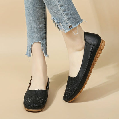 Fresh on the Scene at Buy Center: Hollow Flat Bottom Soft Bottom Slip-on Pumps Middle-aged And Elderly Comfortable