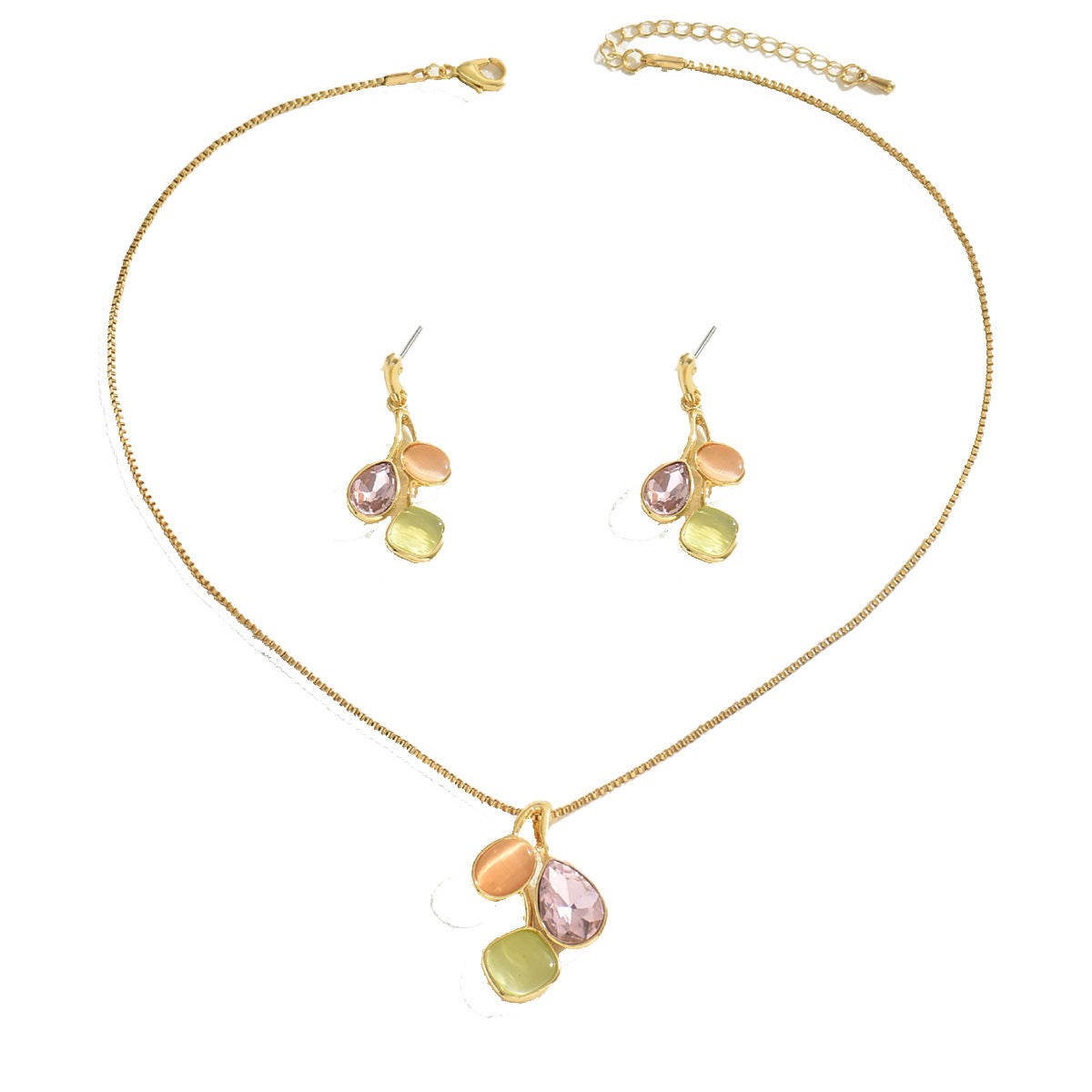 Buy Center Exclusive Offer-Women's Necklace And Earrings Suite Niche Inlaid Zircon