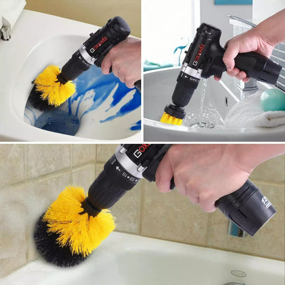 New Drill Brush Attachment Scrubber Brushes Set Kit With Adapter For Car Shower Tile