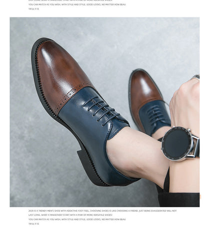 Fresh Arrivals at Buy Center: Men's Business Double Color Block Leather Shoes