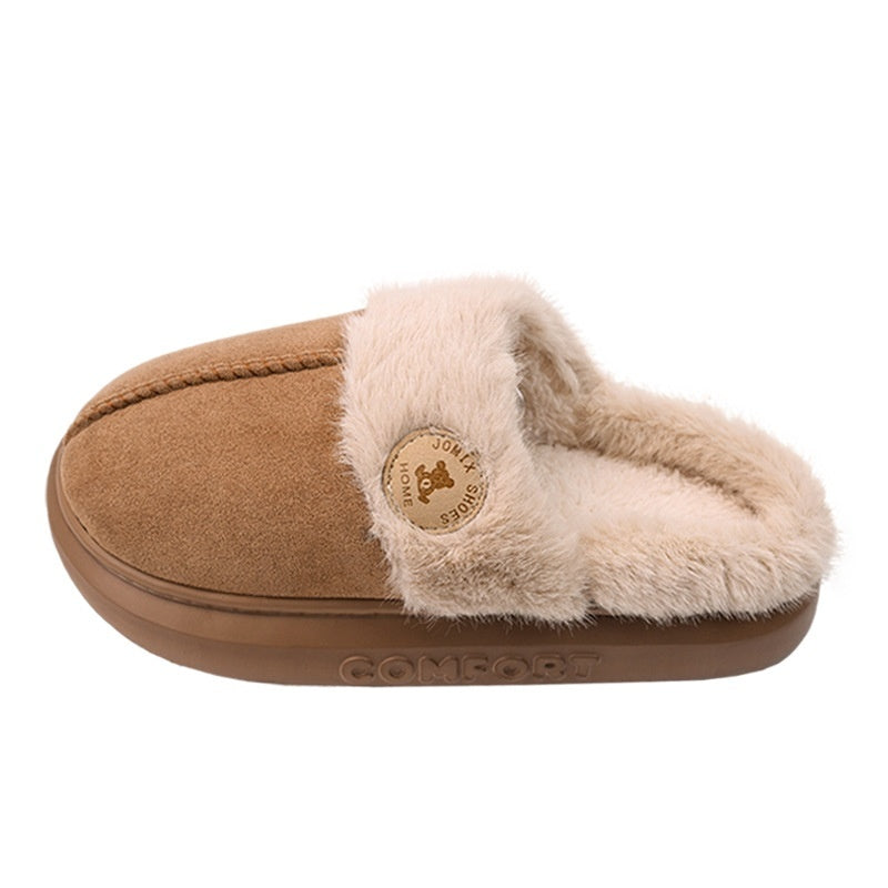 Nuevas pantuflas de felpa para mujer y hombre, pantuflas cálidas de invierno para el hogar, zapatos de forro polar con suela gruesa para interiores