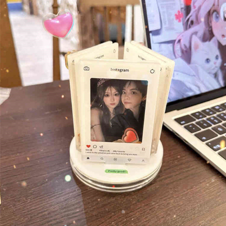 Creative Rotating Stand Photo Acrylic Photo Frame Buy Center