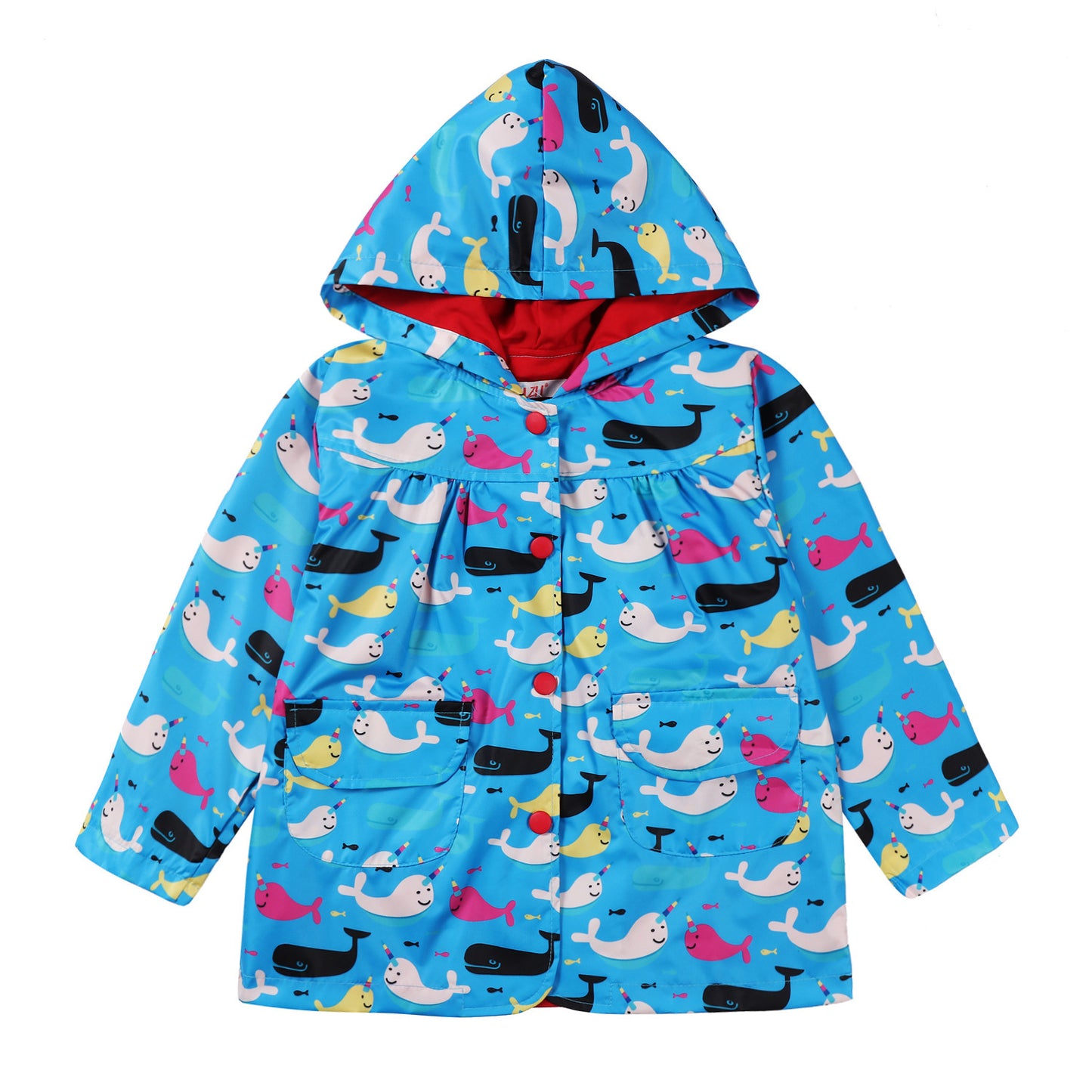 Newly Released at Buy Center: Children's Hoodie Printed Outdoor Jacket Coat C297 Blue