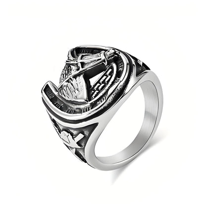 Buy Center Trend-Fashion Retro Horse Head Stainless Steel Ring Bracelet