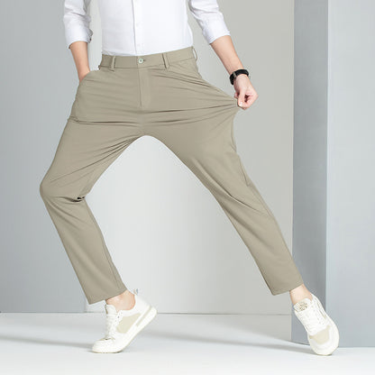 Pantalon décontracté printemps soie glacée élastique