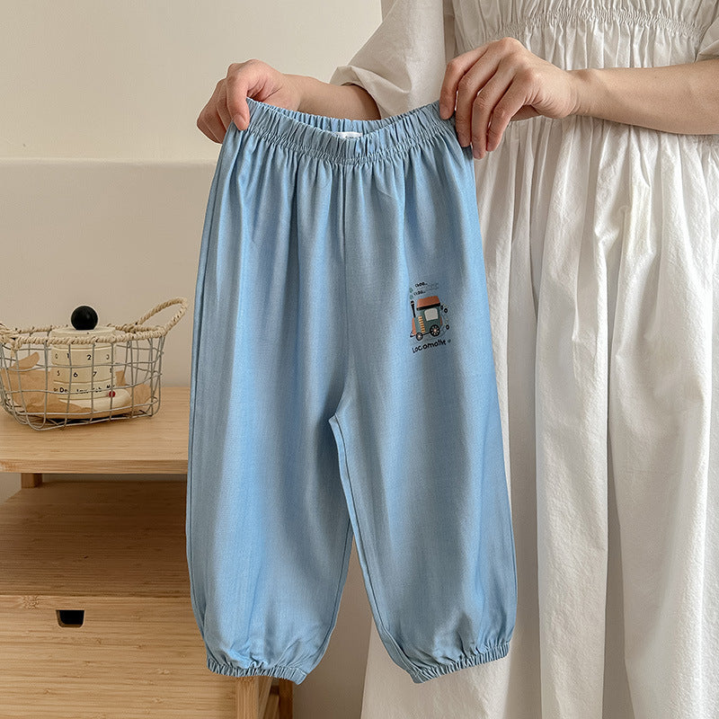 Newly Released at Buy Center: Cartoon Sports Pants Ice Silk Anti-mosquito Thin LO Locomotive