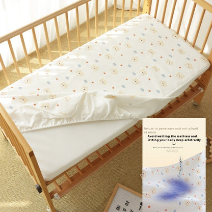 Newly Released at Buy Center: Crib Fitted Sheet Cotton Knitted Newborn Bear Urine Separation