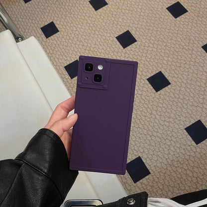 Newly Released at Buy Center: Simple Solid Color Square Phone Case BK Square Dark Night Purple