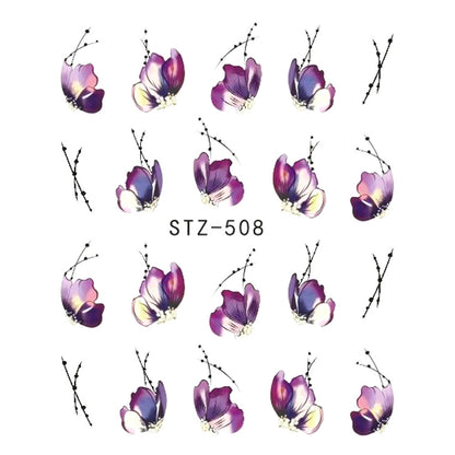 Trending Now at Buy Center: 1pcs Nail Sticker Butterfly Flower Water Transfer Decal Sliders for Nail Art Decoration Tattoo Manicure Wraps Tools Tip JISTZ508 STZ 508