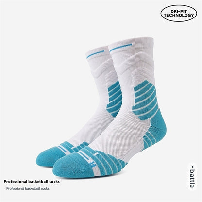 Chaussettes de sport blanches montantes au genou pour basket-ball Bullfight