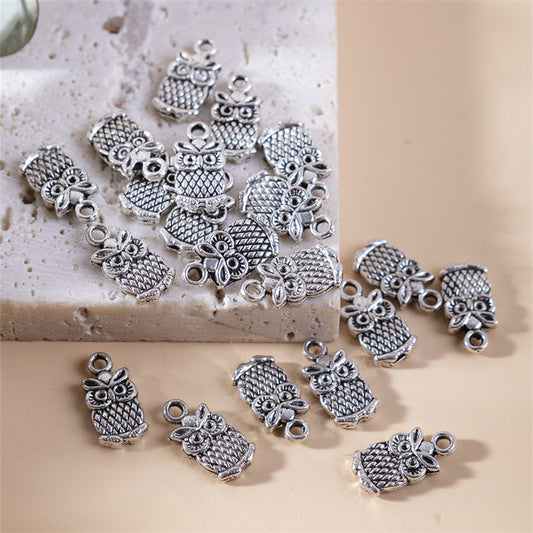 New DIY Ornament Accessories Retro Alloy Owl Pendant