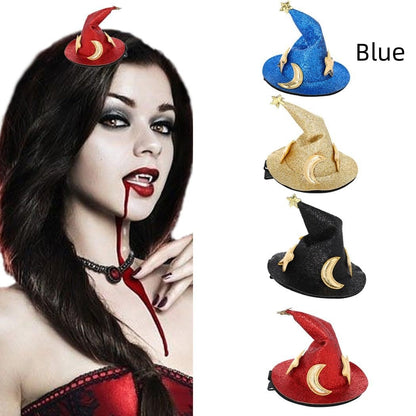 Buy Center Exclusive Offer-Halloween Ghost Festival Wizard's Hat Hairpin Headdress Blue