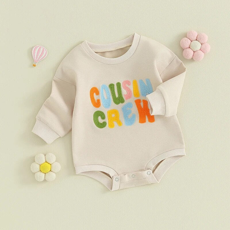 Fresh Arrivals at Buy Center: Crawling Suit Letter Towel Embroidery Jumpsuit