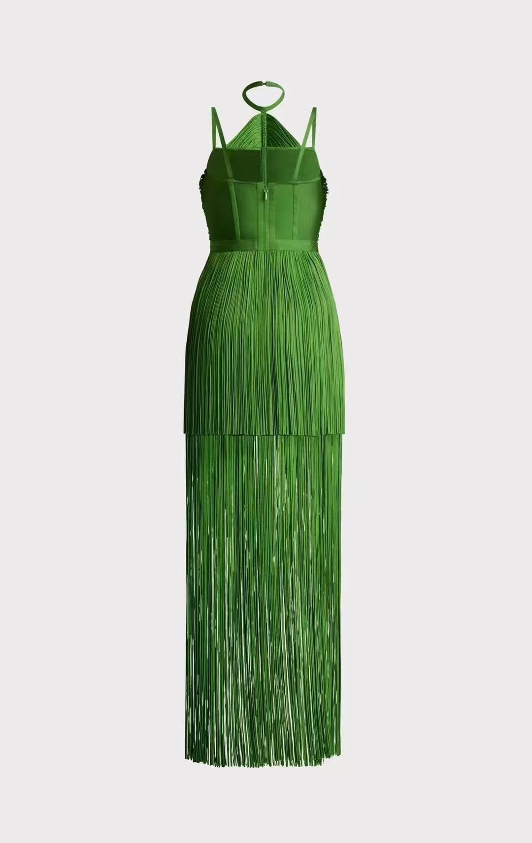 Green Halter Spaghetti Straps Tassel Dinner Ball Dress Buy Center