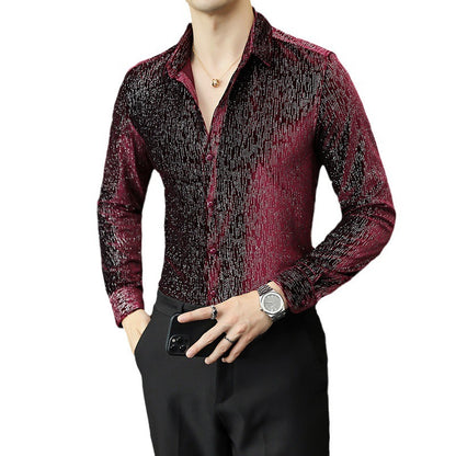 Fashion Personality Slim Fit Glossy Shirt For Men Buy Center