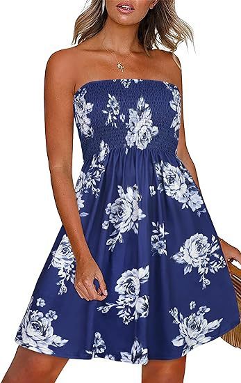 Buy Center Handpicked- Women's Summer Dress Beach Cover-up Dark Blue