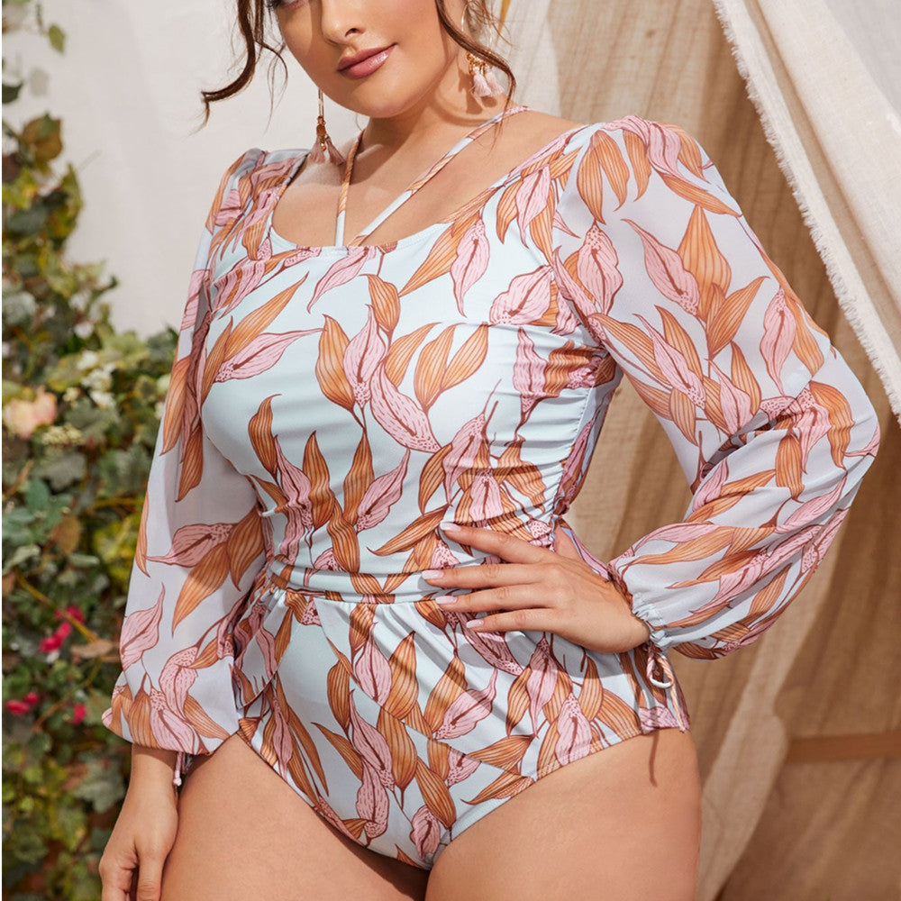 Hot New Items at Buy Center: Fashion Chiffon Printed One-piece Swimsuit