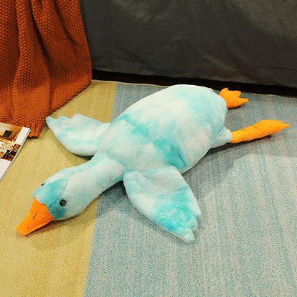 Hot New Items at Buy Center: Removable And Washable Big White Geese Leg-supporting Pillow Plush Toy Blue