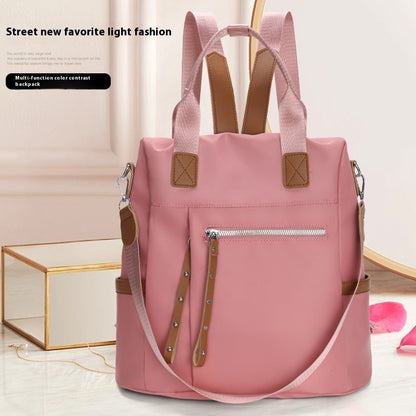 Just Arrived at Buy Center: Large Capacity Backpack Oxford Cloth Waterproof Student Travel Bag Pink