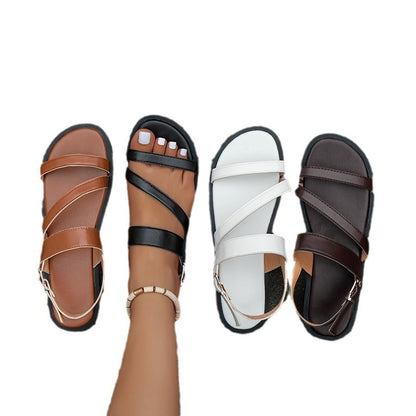 Just Arrived at Buy Center: One-line Flat For Outdoors Casual Sandals Women's Shoes Sandals Plus Size Beach