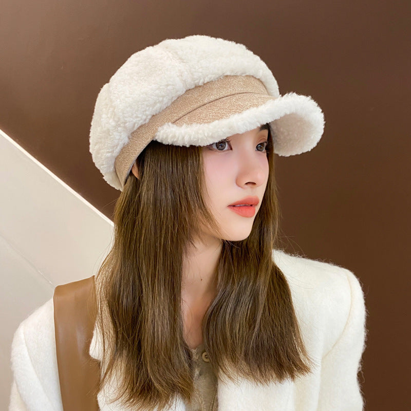 Autumn And Winter Woolen Thick Warm Peaked Cap Buy Center