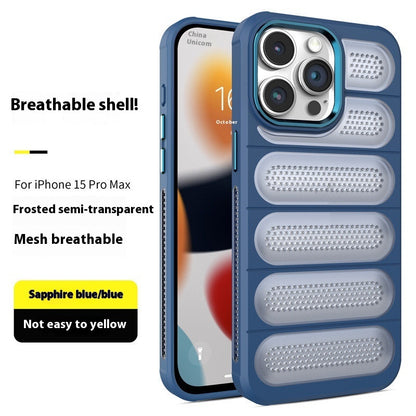 Fresh on the Scene at Buy Center: Applicable 15 Cooling Grid Phone Case Iphone14 Protective Sleeve Purplish Blue