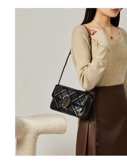 Trending Now at Buy Center: Small Square Bag Women's Fashion Crossbody Versatile Cowhide Handbag