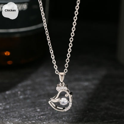 Buy Center Deal-Ins Zodiac Smart Necklace Micro-inlaid Chicken White K