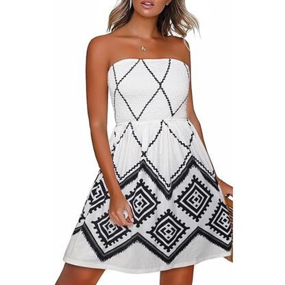 Buy Center Handpicked- Women's Summer Dress Beach Cover-up White