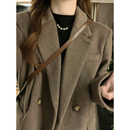 Retro Small Loose Thick Woolen Coat