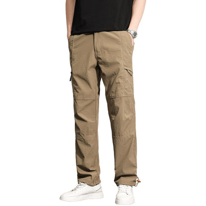 Now Available at Buy Center: Thin Overalls Men's Casual Loose Ultrathin Khaki Straight