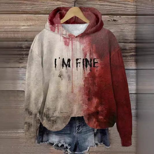 Hot New Items at Buy Center: I AM FINE Art Graffiti Red Hoodie