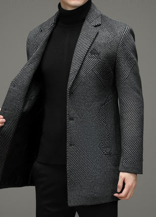 Manteau chaud en laine et cachemire britannique pour homme