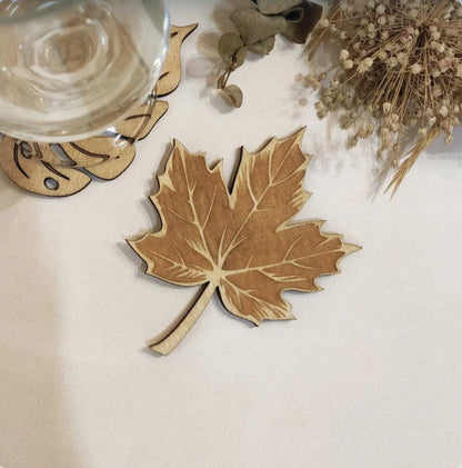 Just Arrived at Buy Center: Hollow Leaves Wooden Coaster Kitchen Anti-scald Non-slip Placemat Dining Table